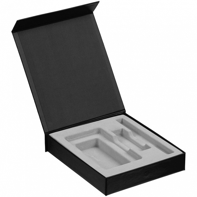 Коробка Latern для аккумулятора 5000 мАч, флешки и ручки, черная с логотипом в Нефтекамске заказать по выгодной цене в кибермаркете AvroraStore
