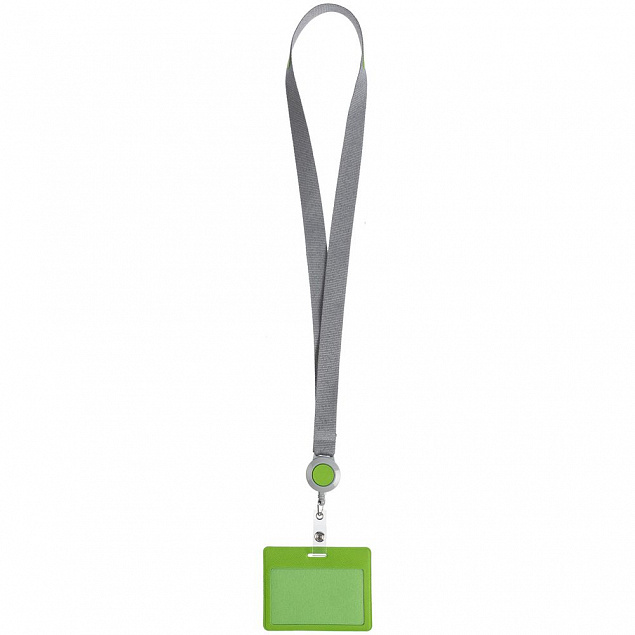 Чехол для карточки с лентой и ретрактором Devon, зеленый с логотипом в Нефтекамске заказать по выгодной цене в кибермаркете AvroraStore