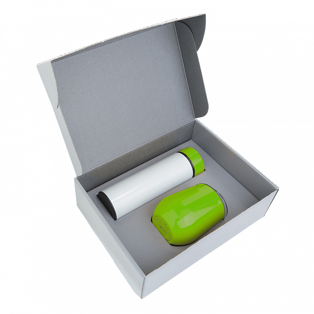 Набор Hot Box Duo CW grey (белый с салатовым) с логотипом в Нефтекамске заказать по выгодной цене в кибермаркете AvroraStore