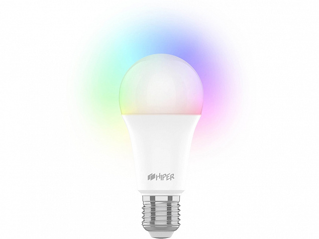 Умная лампочка HIPER IoT A60 RGB с логотипом в Нефтекамске заказать по выгодной цене в кибермаркете AvroraStore