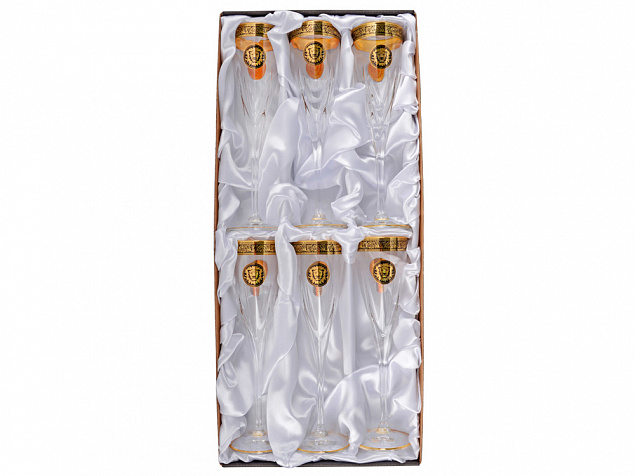 Набор бокалов для шампанского «Сила льва» с логотипом в Нефтекамске заказать по выгодной цене в кибермаркете AvroraStore