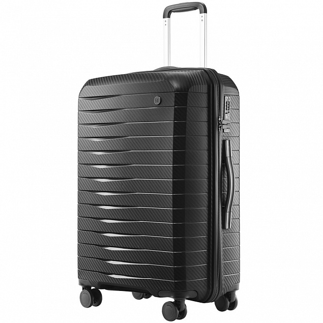 Чемодан Lightweight Luggage M, черный с логотипом в Нефтекамске заказать по выгодной цене в кибермаркете AvroraStore