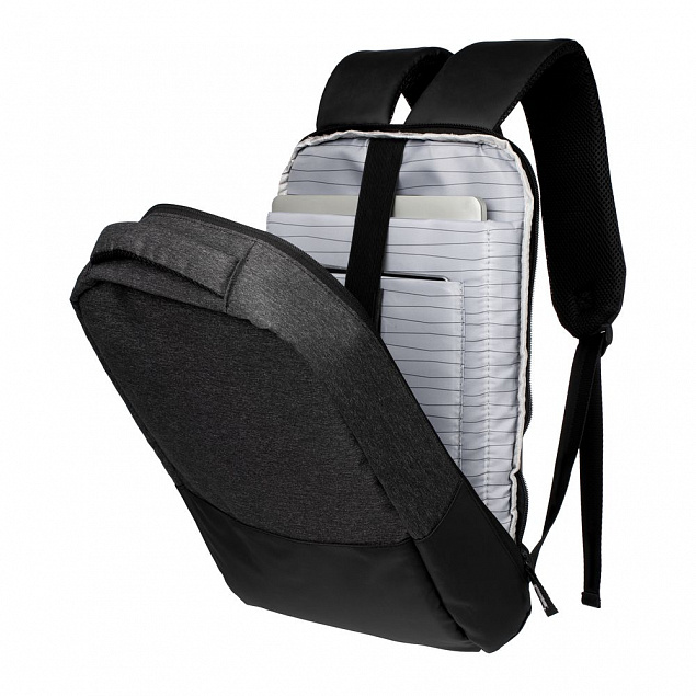 Рюкзак для ноутбука Campus, темно-серый с черным с логотипом в Нефтекамске заказать по выгодной цене в кибермаркете AvroraStore
