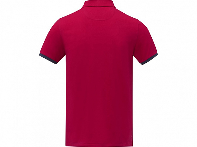 Morgan Двухцветное мужское поло с коротким рукавом , красный с логотипом в Нефтекамске заказать по выгодной цене в кибермаркете AvroraStore