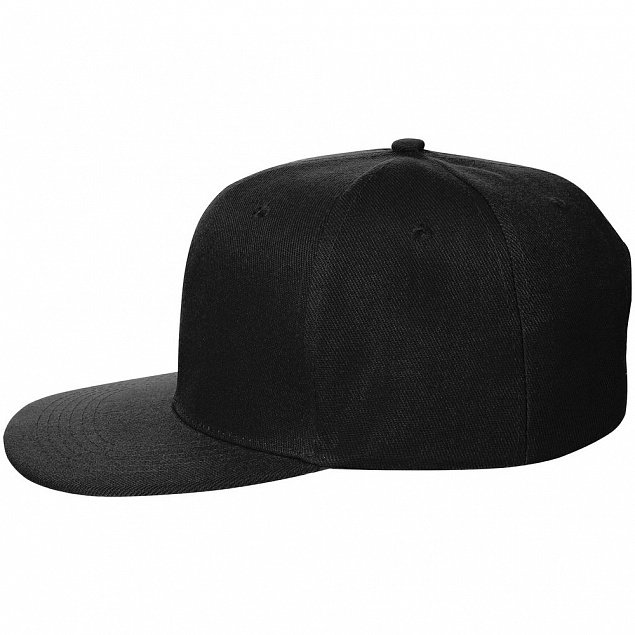Бейсболка Snapback с прямым козырьком, черная с логотипом в Нефтекамске заказать по выгодной цене в кибермаркете AvroraStore