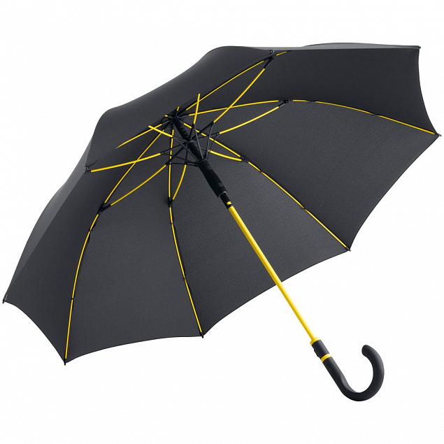 Зонт-трость с цветными спицами Color Style, желтый с логотипом в Нефтекамске заказать по выгодной цене в кибермаркете AvroraStore