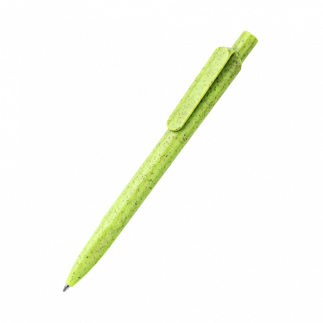 Ручка из биоразлагаемой пшеничной соломы Melanie, зеленая с логотипом в Нефтекамске заказать по выгодной цене в кибермаркете AvroraStore