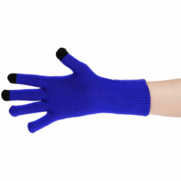 Перчатки сенсорные Urban Flow, ярко-синие с логотипом в Нефтекамске заказать по выгодной цене в кибермаркете AvroraStore