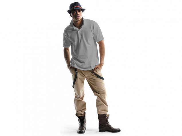 Рубашка поло Forehand мужская, серый с логотипом в Нефтекамске заказать по выгодной цене в кибермаркете AvroraStore