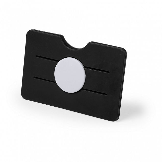 Держатель для карт RFID, черный-черный с логотипом в Нефтекамске заказать по выгодной цене в кибермаркете AvroraStore