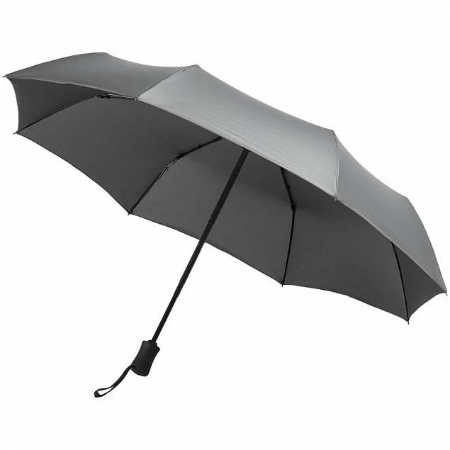 Зонт складной ironWalker, серебристый с логотипом в Нефтекамске заказать по выгодной цене в кибермаркете AvroraStore