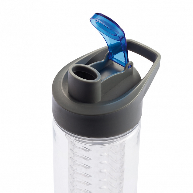 Бутылка для воды Tritan с контейнером для фруктов, 800 мл, синий с логотипом в Нефтекамске заказать по выгодной цене в кибермаркете AvroraStore