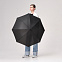 Зонт-трость Quantum, черный/оранжевый с логотипом в Нефтекамске заказать по выгодной цене в кибермаркете AvroraStore