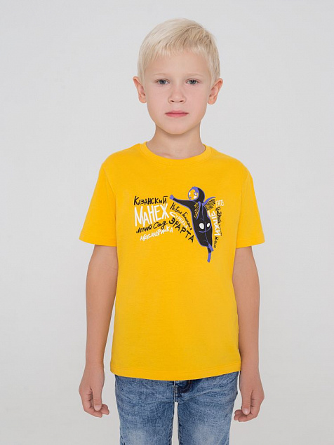 Футболка детская «Гидонисты», желтая с логотипом в Нефтекамске заказать по выгодной цене в кибермаркете AvroraStore