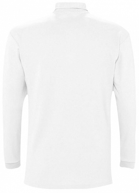 Рубашка поло мужская с длинным рукавом WINTER II 210 белая с логотипом в Нефтекамске заказать по выгодной цене в кибермаркете AvroraStore