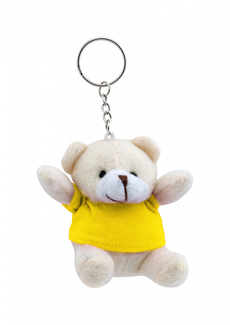 Брелок плюшевый мишка, желтый  с логотипом в Нефтекамске заказать по выгодной цене в кибермаркете AvroraStore