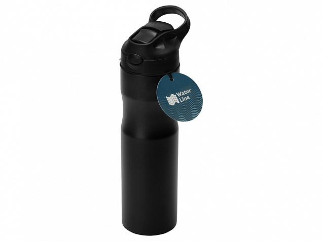 Бутылка для воды Hike Waterline, нерж сталь, 850 мл, черный с логотипом в Нефтекамске заказать по выгодной цене в кибермаркете AvroraStore