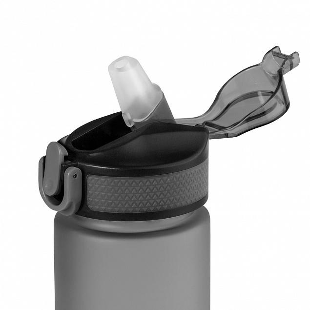 Спортивная бутылка для воды, Flip, 700 ml, серая с логотипом в Нефтекамске заказать по выгодной цене в кибермаркете AvroraStore