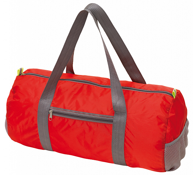 Спортивная сумка VOLUNTEER, красная с логотипом в Нефтекамске заказать по выгодной цене в кибермаркете AvroraStore