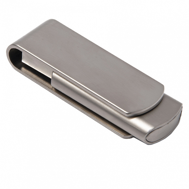 USB flash-карта SWING METAL (16Гб), серебристая, 5,3х1,7х0,9 см, металл с логотипом в Нефтекамске заказать по выгодной цене в кибермаркете AvroraStore
