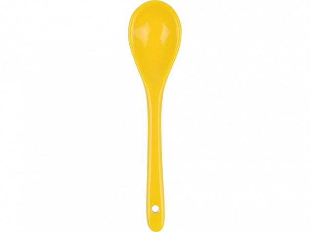 Кружка Авеленго с ложкой, белый/желтый с логотипом в Нефтекамске заказать по выгодной цене в кибермаркете AvroraStore