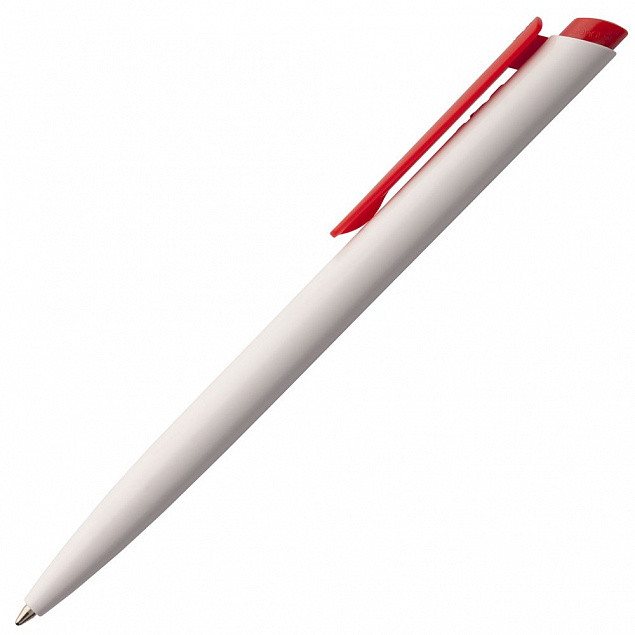 Ручка шариковая Senator Dart Polished, бело-красная с логотипом в Нефтекамске заказать по выгодной цене в кибермаркете AvroraStore