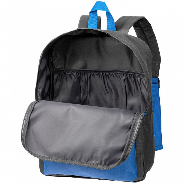 Рюкзак Sensa, серый с синим с логотипом в Нефтекамске заказать по выгодной цене в кибермаркете AvroraStore