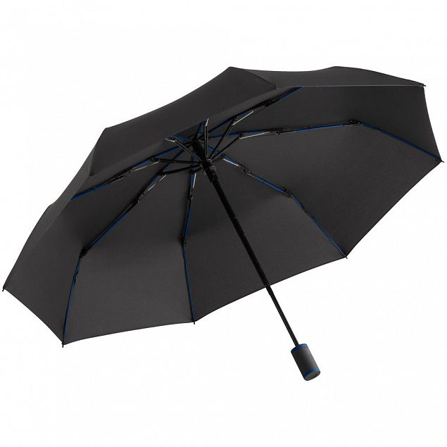 Зонт складной AOC Mini с цветными спицами, темно-синий с логотипом в Нефтекамске заказать по выгодной цене в кибермаркете AvroraStore