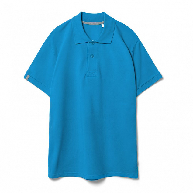 Рубашка поло мужская Virma Premium, бирюзовая с логотипом в Нефтекамске заказать по выгодной цене в кибермаркете AvroraStore