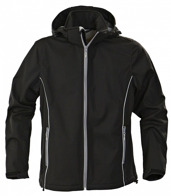 Куртка софтшелл мужская SKYRUNNING, черная с логотипом в Нефтекамске заказать по выгодной цене в кибермаркете AvroraStore