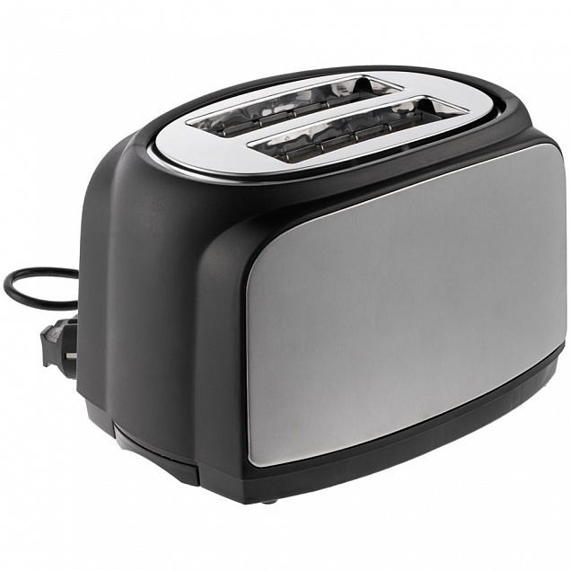 Электрический тостер Postre, серебристо-черный с логотипом в Нефтекамске заказать по выгодной цене в кибермаркете AvroraStore