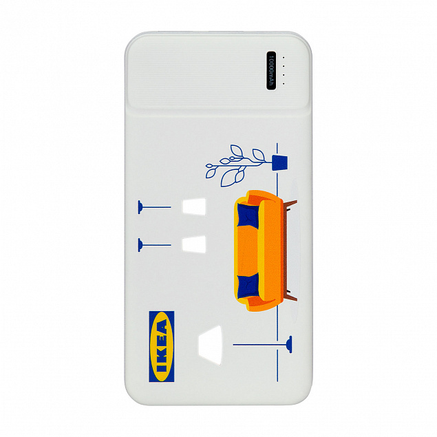 Внешний аккумулятор, Skyline Plus, 10000 mAh, белый с логотипом в Нефтекамске заказать по выгодной цене в кибермаркете AvroraStore
