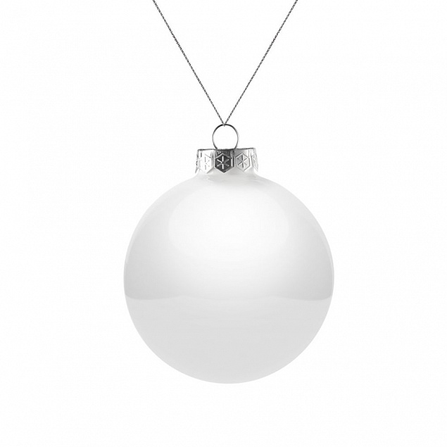 Елочный шар Finery Gloss, 8 см, глянцевый белый с логотипом в Нефтекамске заказать по выгодной цене в кибермаркете AvroraStore