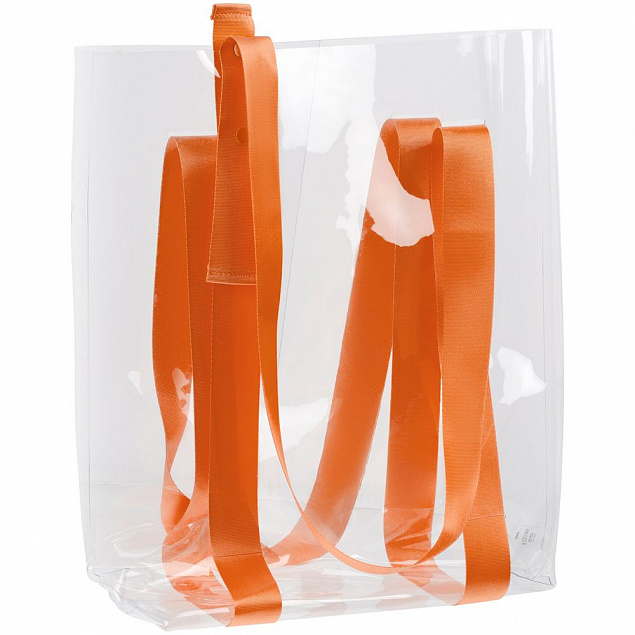 Шоппер Clear Fest, прозрачный с оранжевыми ручками с логотипом в Нефтекамске заказать по выгодной цене в кибермаркете AvroraStore