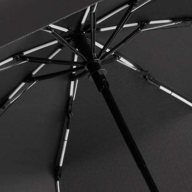 Зонт складной AOC Mini с цветными спицами, белый с логотипом в Нефтекамске заказать по выгодной цене в кибермаркете AvroraStore