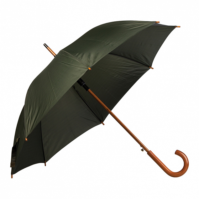 Зонт-трость с деревянной ручкой "Денди" с логотипом в Нефтекамске заказать по выгодной цене в кибермаркете AvroraStore