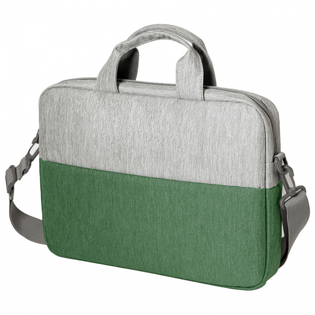 Конференц-сумка BEAM NOTE, серый/зеленый, 39х30х6.5 см, ткань верха:100% полиамид, под-д:100%полиэст с логотипом в Нефтекамске заказать по выгодной цене в кибермаркете AvroraStore
