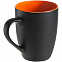 Кружка Bright Tulip, матовая, черная с оранжевым с логотипом в Нефтекамске заказать по выгодной цене в кибермаркете AvroraStore