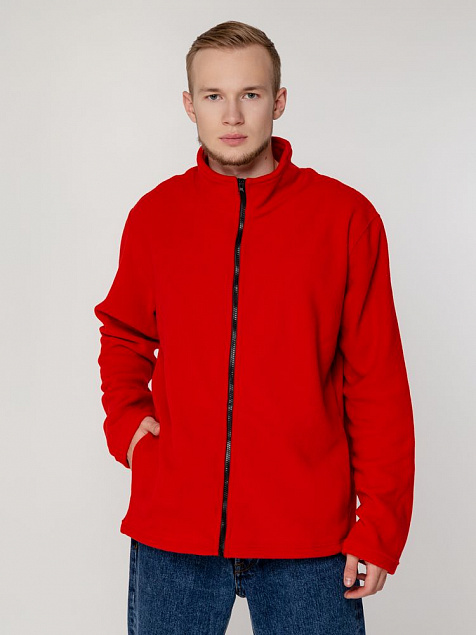 Куртка флисовая унисекс Manakin, красная с логотипом в Нефтекамске заказать по выгодной цене в кибермаркете AvroraStore