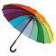 Зонт-трость  "Радуга", пластиковая ручка, полуавтомат с логотипом в Нефтекамске заказать по выгодной цене в кибермаркете AvroraStore