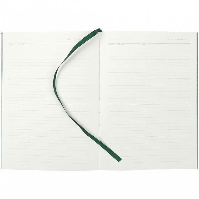 Ежедневник Flat, недатированный, зеленый с логотипом в Нефтекамске заказать по выгодной цене в кибермаркете AvroraStore