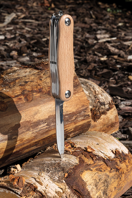 Карманный нож Wood, коричневый с логотипом в Нефтекамске заказать по выгодной цене в кибермаркете AvroraStore
