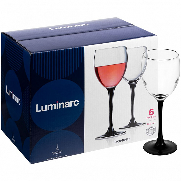 Набор бокалов для вина «Домино» с логотипом в Нефтекамске заказать по выгодной цене в кибермаркете AvroraStore