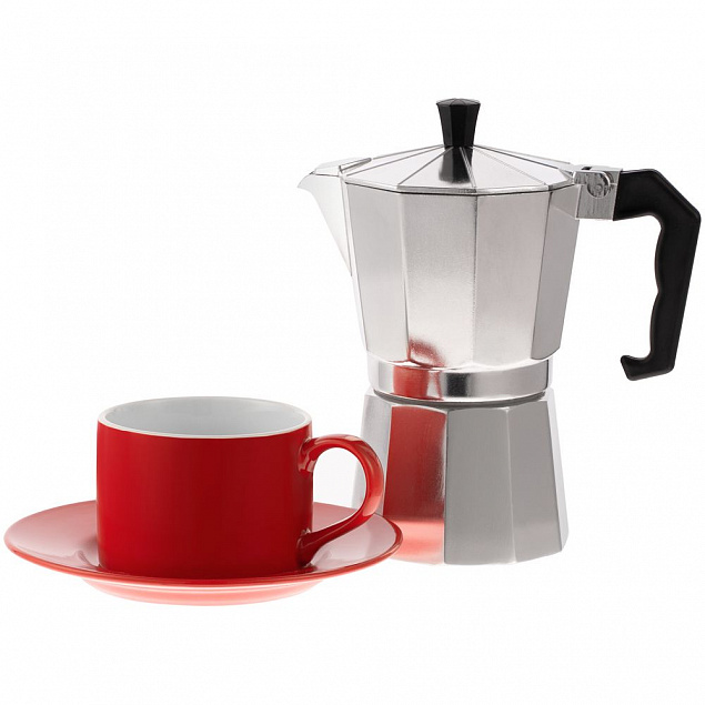 Набор для кофе Clio, красный с логотипом в Нефтекамске заказать по выгодной цене в кибермаркете AvroraStore