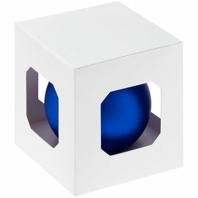 Елочный шар Finery Matt, 8 см, матовый синий с логотипом в Нефтекамске заказать по выгодной цене в кибермаркете AvroraStore