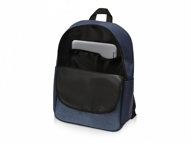 Рюкзак Merit со светоотражающей полосой и отделением для ноутбука 15.6'', синий с логотипом в Нефтекамске заказать по выгодной цене в кибермаркете AvroraStore