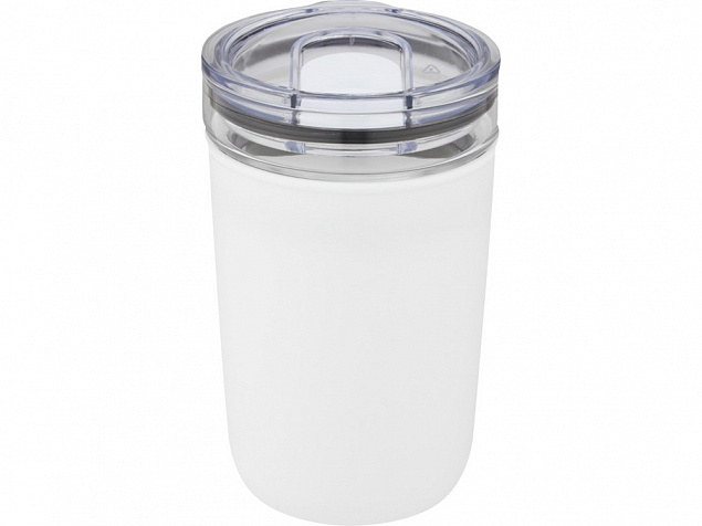 Bello, стеклянная кружка объемом 420 мл с внешней стенкой из переработанного пластика, белый с логотипом в Нефтекамске заказать по выгодной цене в кибермаркете AvroraStore