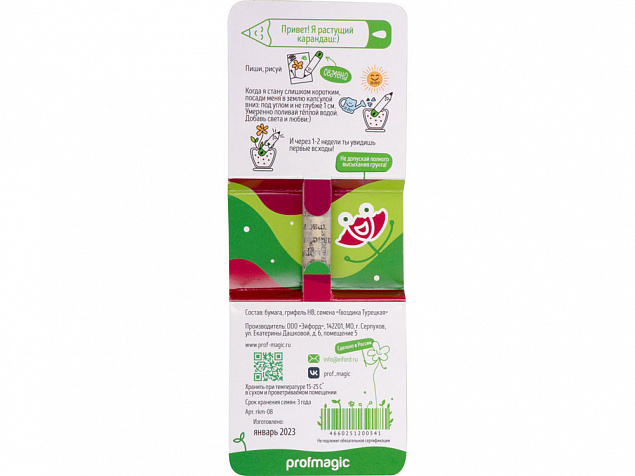 «Растущий карандаш» mini с семенами гвоздики с логотипом в Нефтекамске заказать по выгодной цене в кибермаркете AvroraStore