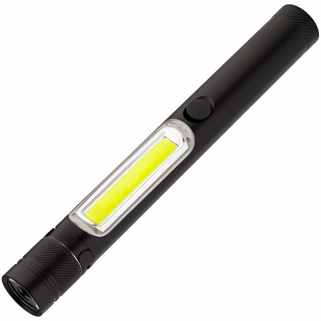 Фонарик-факел LightStream, большой, черный с логотипом в Нефтекамске заказать по выгодной цене в кибермаркете AvroraStore