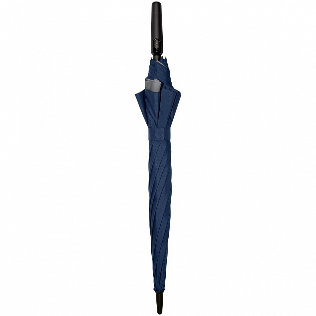 Зонт-трость Fiber Move AC, темно-синий с серым с логотипом в Нефтекамске заказать по выгодной цене в кибермаркете AvroraStore